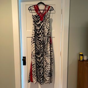 Black and White Print Maxi Dress